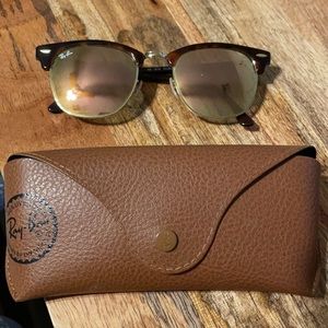 RayBan Clubmaster Tortoise Brown Mirror Sunglasses